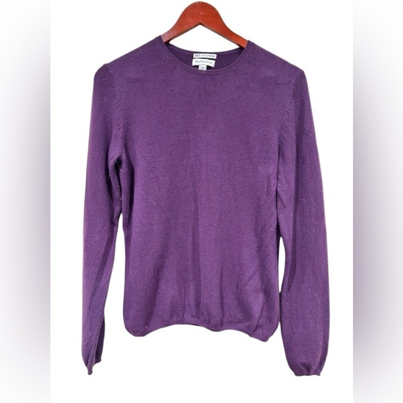 Vintage Charter Club 2 Ply Cashmere Top Long Sleeved Purple Soft Cozy Winter Med - Picture 1 of 6